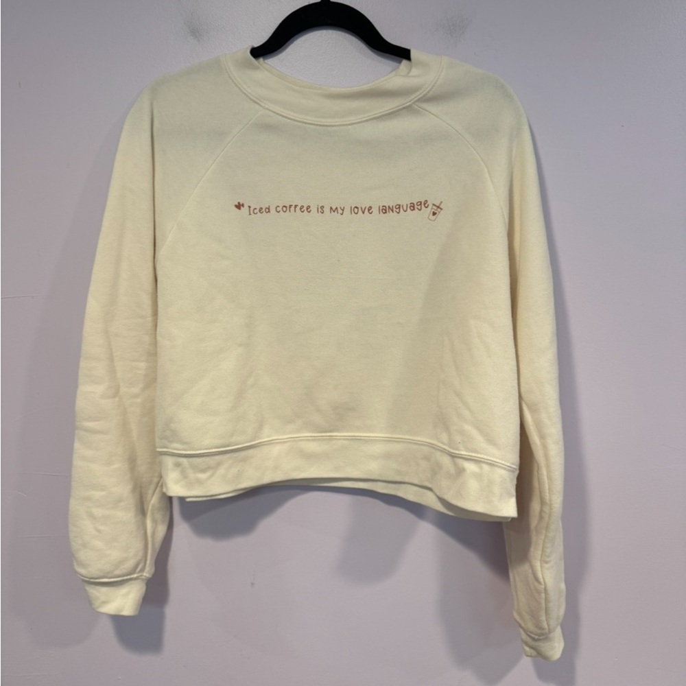 Iced coffee is‎ my love language soft crop sweatshirt